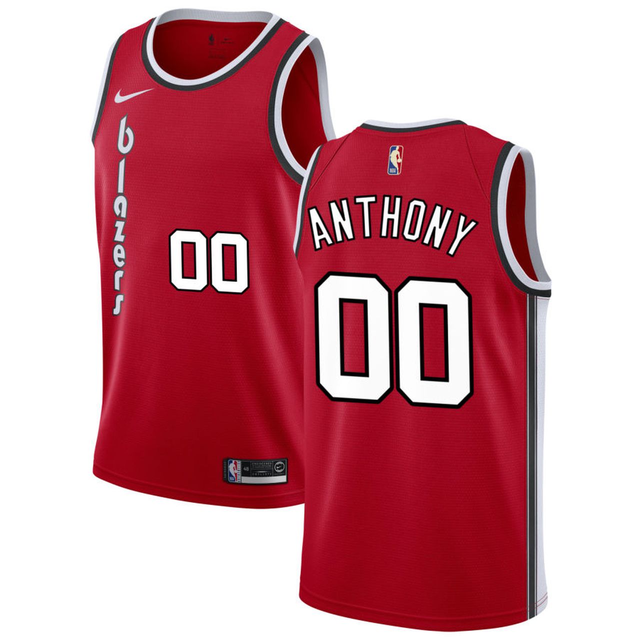 Custom Men Portland Trail Blazers Carmelo Anthony 00 red NBA Jersey